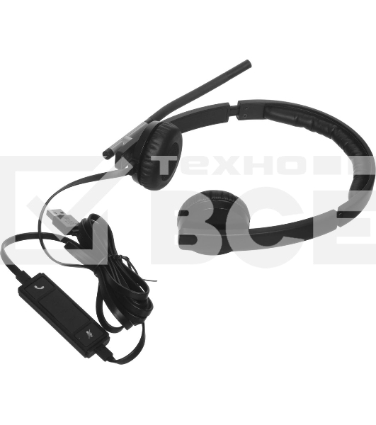 Гарнитура проводная с микрофоном Logitech H650E черный 1.1м 981-000519