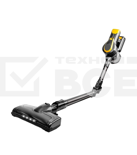 Пылесос вертикальный Brayer BR4273 серый/желтый, питание от аккумулятора, 350 Вт, уборка сухая, пылесборник 0,8 л