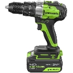 Дрель-шуруповерт GREENWORKS GD24DD60, 24 В, 0 Ач, 60 Нм, бесщеточный, ударный, фото 1