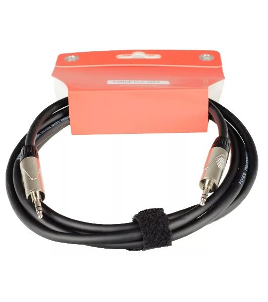 Кабель аудио FORCE FLC-160/21/8' TRS mini Jack - 1/8' TRS mini Jack, высококачественный стерео, используется для коммутации звукового оборудования, диаметр 6 мм, профессиональные металлические разъемы Rean, длина 2 м