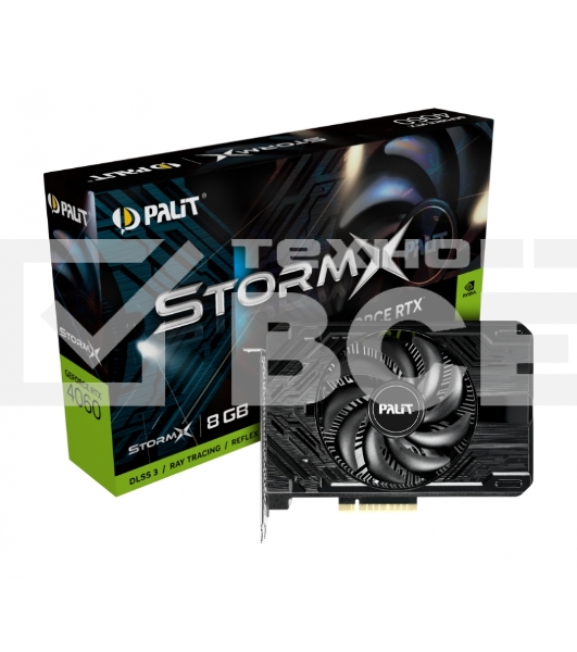 Видеокарта Palit PA-RTX4060 STORMX 8GB 8192Mb 128 GDDR6 1830/17000 HDMIx1 DPx3 HDCP Ret