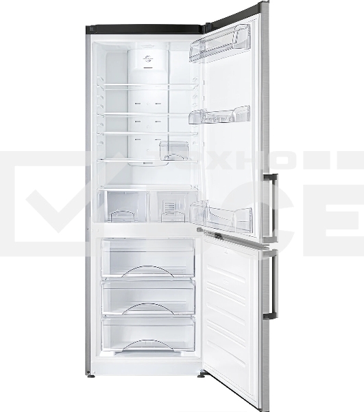 Холодильник Atlant ХМ-4524-040-ND нержавеющая сталь двухкамерный 271/100л морозилка снизу, No Frost