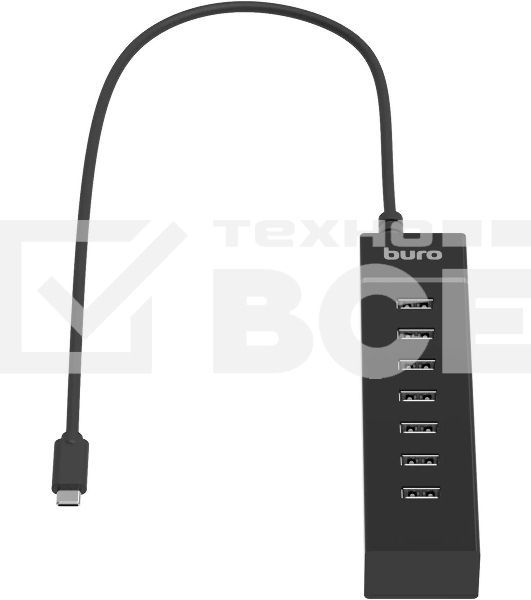 Разветвитель USB-C Buro BPH-C-P107 7порт. черный