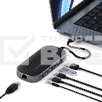 Док-станция (USB-хаб) Satechi ST-U4MGEM серый космос USB4 Multiport w2.5G Ethernet (1xUSB 3.2, 2xUSB Type-C, 1xHDMI, RJ-45, Audio Jack), до 100 Вт,, фото2