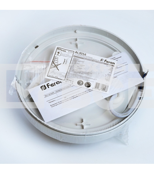 Светильник светодиодный Feron AL3016 ДБП-12w с датчиком 4000К 960Лм IP65 круглый белый