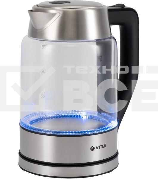 Чайник электрический Vitek VT-7043 1.7л. 2200Вт разноцветный корпус: стекло
