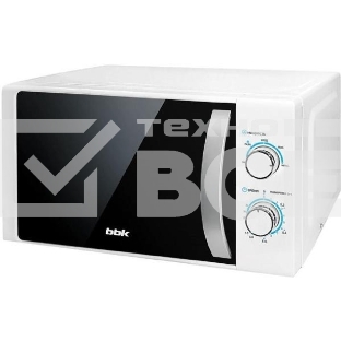 Микроволновая печь BBK 20MWS-711M/WS C белый/серебристый, 20 л, 700 Вт, переключатели - поворотный механизм