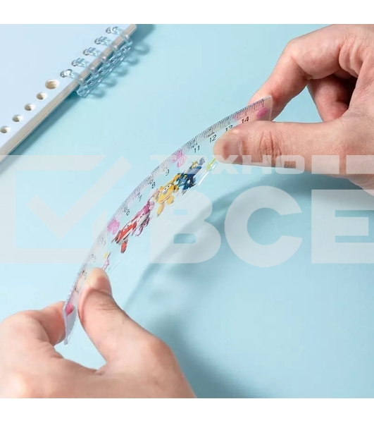 Линейка Deli Super Wings EH658 пластик дл. 15 см ассорти