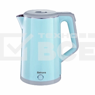 Чайник электрический Sakura SA-2150BL 1.8 л, двойной корпус голуб д