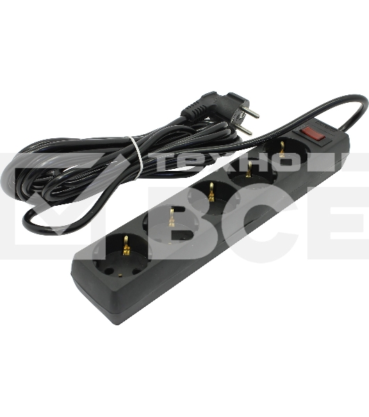 Сетевой фильтр ExeGate EX221188RUS SP-5-5B (5 розеток, 5м, евровилка, черный)
