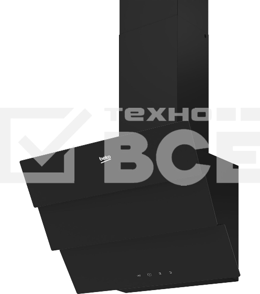 Вытяжка наклонная Beko BHCA69642BH черный, 60 см, 600 куб. м/ч, 69 дБ