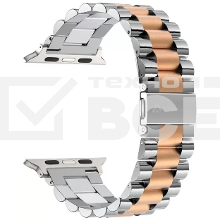 Ремешок из нержавеющей стали для Apple Watch 38/40 mm LYAMBDA KEID DS-APG-02-40-SR Silver/Rose Gold