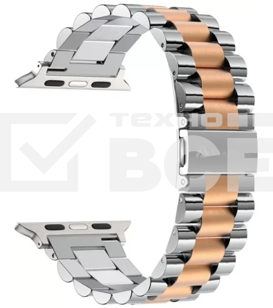 Ремешок из нержавеющей стали для Apple Watch 38/40 mm LYAMBDA KEID DS-APG-02-40-SR Silver/Rose Gold