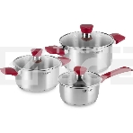 Набор 6 предметов (кастрюли 18, 20, ковш 14) Rondell (ST) RDS-817 Strike, фото 1