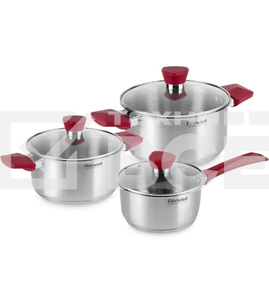 Набор 6 предметов (кастрюли 18, 20, ковш 14) Rondell (ST) RDS-817 Strike