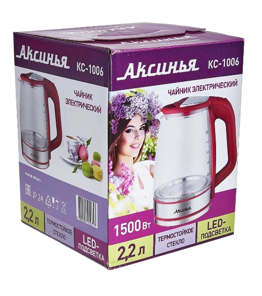 Чайник электрический АКСИНЬЯ КС-1006 красный
