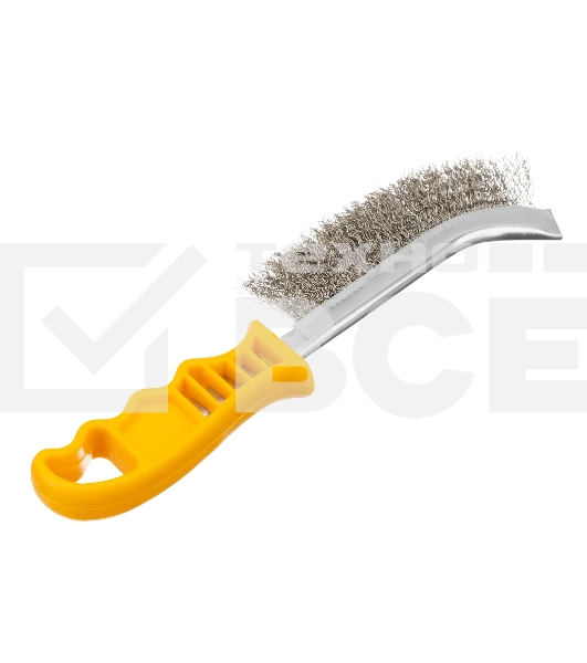 Щетка металлическая Denzel с пластмассовой ручкой, нержавеющая проволока