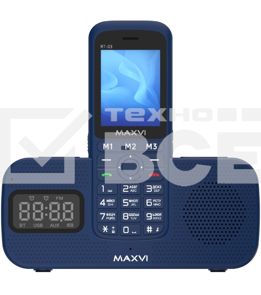 Телефон Maxvi RT-03 blue + док-станция