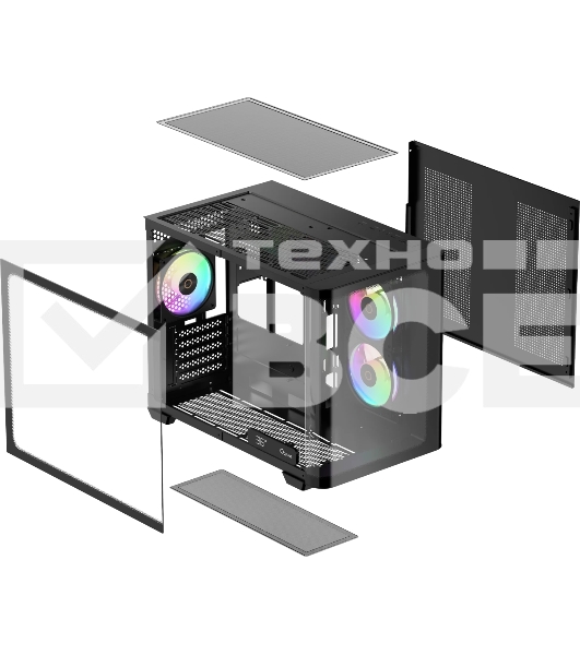 Компьютерный корпус Ocypus Iota C50 BK Curve ARGB Digital mATX без БП (Iota-C50-BKD300CD-GL)