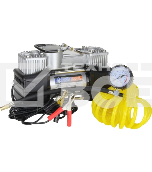 Компрессор поршневой Nova Bright АК-75 двухпоршневой, пластиковый кейс с инструментами 36448