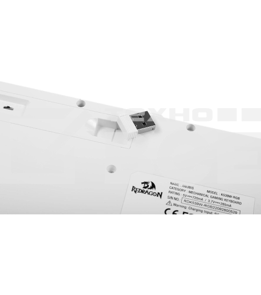 Клавиатура беспроводная Redragon Anubis беспроводная, USB, Bluetooth/Радиоканал, белый