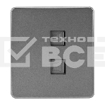 Розетка Kranz ROUND компьютерная двойная RJ45+RJ45 кат6 с/у титан, фото 1