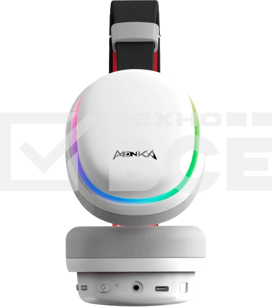 Гарнитура Marvo HG9069W Monka Echo белый, беспроводная + проводная, радиоканал, до 10 ч, подсветка, совместимость с PS5, Xbox