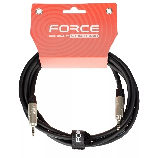 Кабель аудио FORCE FLC-160/21/8' TRS mini Jack - 1/8' TRS mini Jack, высококачественный стерео, используется для коммутации звукового оборудования, диаметр 6 мм, профессиональные металлические разъемы Rean, длина 2 м
