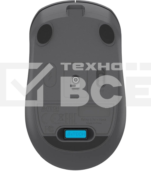Мышь беспроводная A4Tech Fstyler FG15CS Air2 серый, 1200 dpi, радиоканал, USB, кнопки - 3