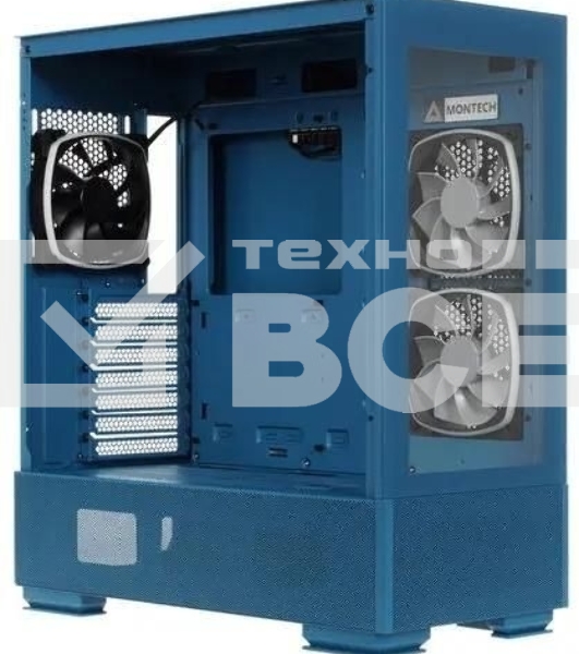 Компьютерный корпус Montech SKY TWO MOROCCO голубой без БП ATX 4x120мм 2xUSB3.0 1xUSB3.1 audio bott PSU