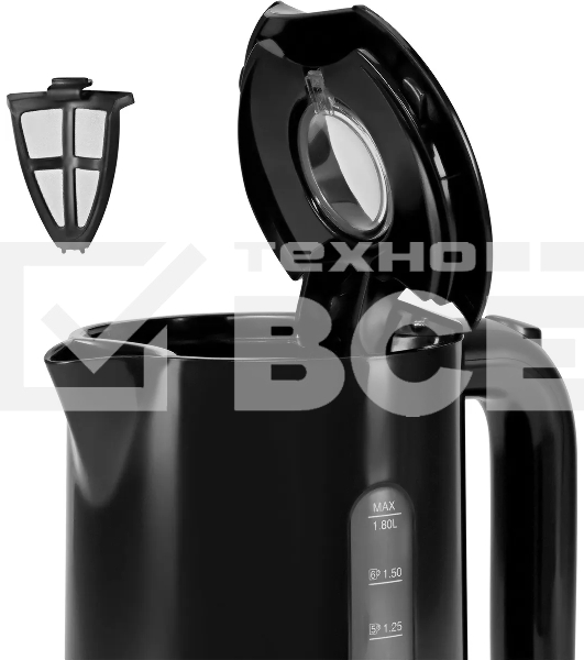 Чайник Polaris PWK 1803C Water Way Pro , пластик Черный