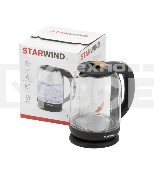 Чайник электрический Starwind SKG1052 1.8л. 1500Вт темно-коричневый/бронзовый (корпус: стекло)