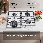 Газовая варочная панель Zigmund & Shtain M 28.6 W белый, фото5