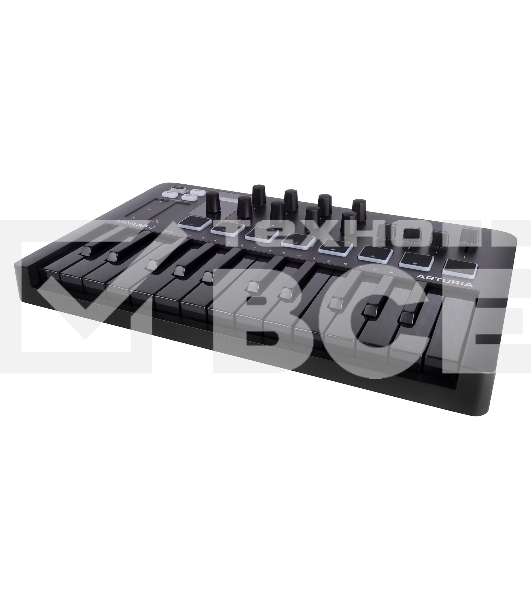 Клавиатура MIDI [231503] Arturia [MiniLAB 3 Deep Black] 25 клавиш, 8 энкодеров, 8 RGB пэдов, 8 фейдеров, дисплей, сенсорные регуляторы Pitch/Modulation, MIDI-выход, 1/4