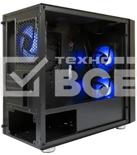 Компьютерный корпус Minitower mATX Eurocase 00-01003410 M07 3ARGb черный без БП закаленное стекло USB 3.0