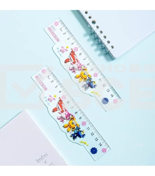 Линейка Deli Super Wings EH658 пластик дл. 15 см ассорти