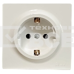 Розетка 1-м ОП LETO с заземл. ПБТ крем LEZARD 752-0300-122B, фото 1