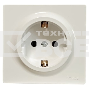 Розетка 1-м ОП LETO с заземл. ПБТ крем LEZARD 752-0300-122B