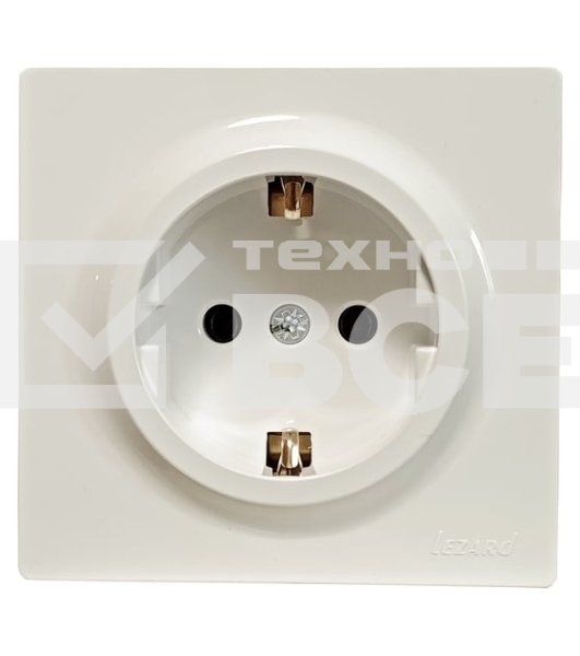 Розетка 1-м ОП LETO с заземл. ПБТ крем LEZARD 752-0300-122B