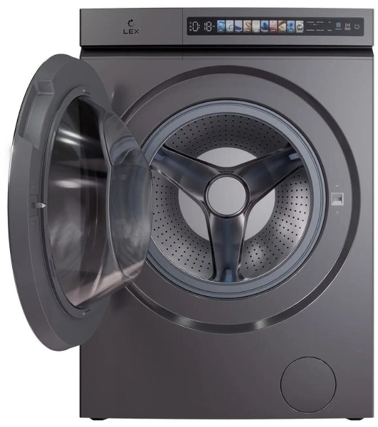 Стирально-сушильная машина LEX LWM 10612 GRID MAGNA серый, загрузка фронтальная 10 кг, 1200 об/мин., класс: A+++
