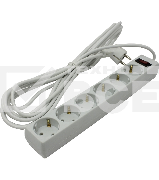 Сетевой фильтр ExeGate EX221229RUS SP-6-5W (6 розеток, 5м, евровилка, белый)