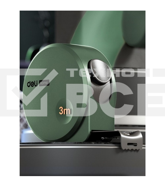 Измерительный и разметочный инструмент Deli Рулетка Home Series Green HT8316L 3м х 16мм, эксклюзивный дизайн, корпус - высококачественный софттач пластик