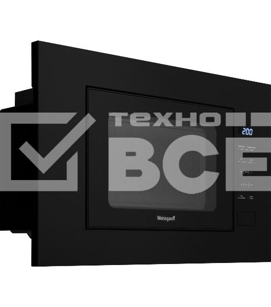 Микроволновая печь встраиваемая Weissgauff HMT-206 Compact черный, 20 л, 700 Вт, переключатели - сенсор