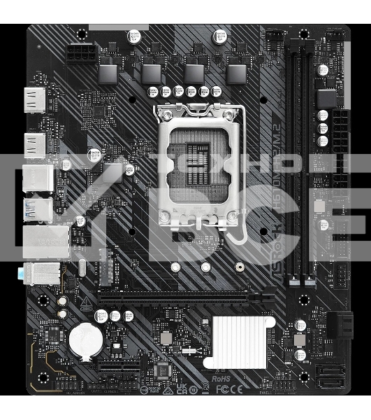 Материнская плата ASRock H610M-H2/M.2, LGA 1700, Intel H610, 2xDDR4, 4xSATA, 1xM.2, 1xPCIe 4.0 x16, 1xPCIe 3.0 x1, 2xHDMI, 1x1Gb LAN, 4xUSB-A 3.2 Gen 1, 2xUSB-A 2.0, 7.1, Micro ATX
