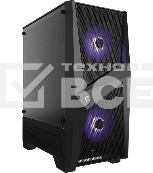 Компьютерный корпус MSI MAG FORGE 100M / mid-tower, ATX, tempered glass side panel / 2x RGB 120mm & 1x 120mm fans inc. / MAG FORGE 100M