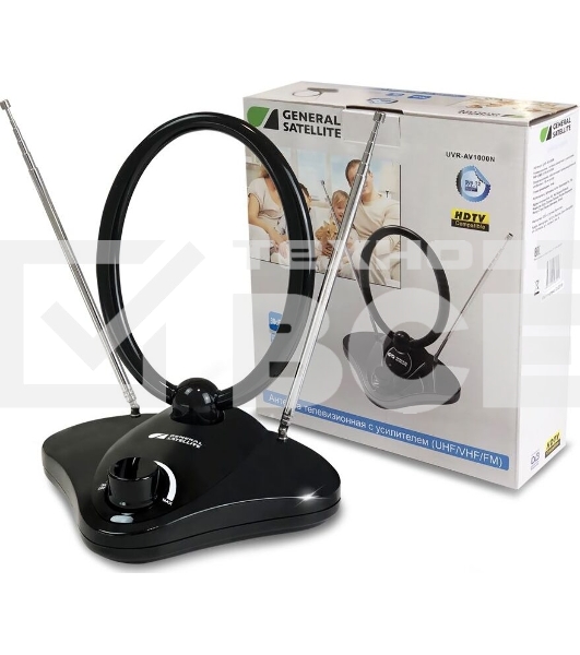 Телевизионная антенна GENERALL SATELLITE UVR-AV1000N МВ+ДМВ черный