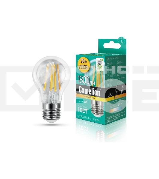 Лампа светодиодная Camelion (13718) LED20-A60-FL/830/E27
