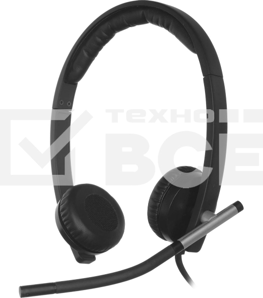 Гарнитура проводная с микрофоном Logitech H650E черный 1.1м 981-000519