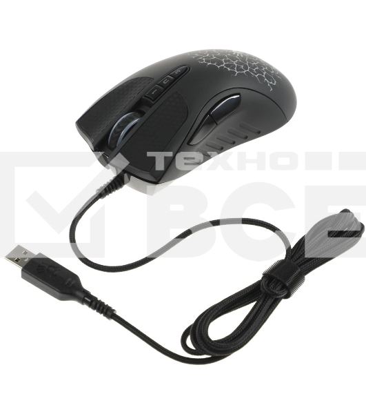 Мышь проводная A4Tech Bloody A90 черный, 6200 dpi, USB, кнопки - 8