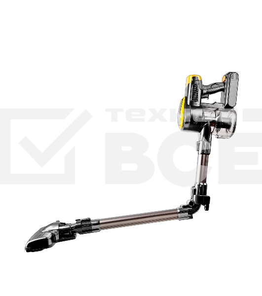 Пылесос вертикальный Brayer BR4273 серый/желтый, питание от аккумулятора, 350 Вт, уборка сухая, пылесборник 0,8 л